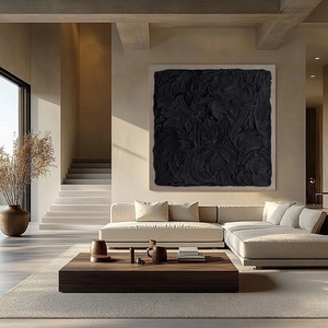 Art mural 3D carré noir abstrait minimaliste, décoration fantastique, art moderne sur toile, art mural pour la décoration de la maison et la galerie - Product Image 5