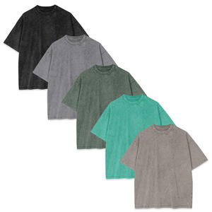 2024 Unisex in bianco peso massimo 230 Gms 100% cotone a goccia <span class=keywords><strong>Vintage</strong></span> da uomo verde oversize all'ingrosso magliette con lavaggio acido - Product Image 6