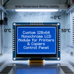 โมดูลจอ TFT LCD ขาวดำแบบกำหนดเองขนาด 128x64 ความสว่างสูง สำหรับแผงควบคุมเครื่องพิมพ์และเครื่องถ่ายเอกสาร - Product Image 3