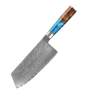 Ensemble de 8 couteaux de cuisine en acier carbone Damas avec manche en résine, comprenant un couteau Santoku, un couteau à désosser, un couteau utilitaire et un couteau à éplucher - Product Image 5