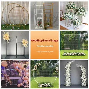 Arche de mariage <span class=keywords><strong>en</strong></span> métal doré, décoration de ballons, anniversaire, remise de diplôme, décoration de mariage, événement, fête, arche de fond - Product Image 3