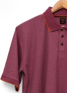 Polo pour homme avec bordure contrastée – Tricot texturé coupe ajustée - Product Image 4