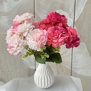Flores de Peonía Artificiales, 7 Cabezas, Decoración para Bodas, Plástico y Tela, Arreglo Floral Hecho a Mano, Decoración para el Hogar - Product Image 2