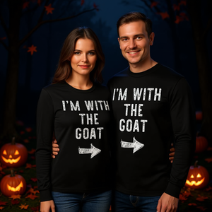 T-shirt à manches longues « I'm With The Goat », costume d'Halloween, chemise pour couple - Product Image 3