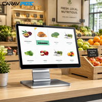 Terminal de point de vente tout-en-un directement de l'usine, système POS Android OEM en alliage d'aluminium sans ventilateur de 15,6 pouces, couleur argent, pour magasin de produits frais