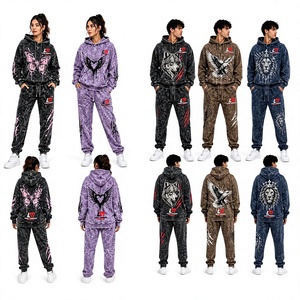 Chándal Unisex Sólido con Capucha, Estilo Urbano, Transpirable, Ligero, de Algodón Sublimado, para Invierno, con Bolsillos Laterales - Product Image 2