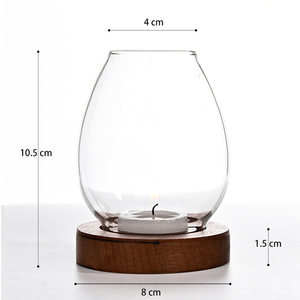Cubierta de cristal transparente resistente al calor, <span class=keywords><strong>vela</strong></span> pequeña hecha a mano <span class=keywords><strong>con</strong></span> Base - Product Image 6