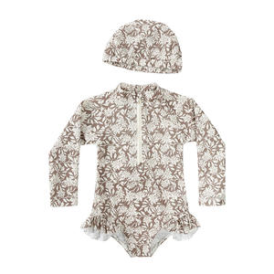 Nuevo traje de baño de una pieza de secado rápido Ins Sunscreen para niñas lindas con mangas largas traje de baño para bebés para niños - Product Image 5