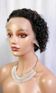 Perruque avec cheveux naturels 13x4, perruque à dentelle frontale ondulée profonde pour femmes, perruque <span class=keywords><strong>courte</strong></span> bob sans colle, ligne de cheveux naturelle, densité 180% - Product Image 2