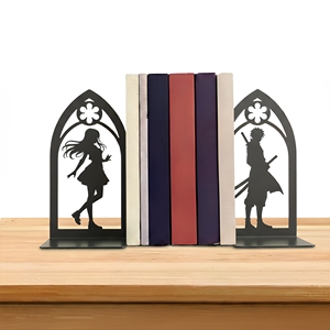 Gothic Arch Silhouette Metal Bookends for Dark Academia & Fantasy <b>Shelf</b> Decor | Laser Cut Custom OEM - Product Image 1
