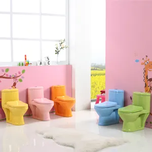 أدوات صحية ملونة للأطفال ، وعاء مرحاض ملون للحمام ، مراحيض للأطفال قطعة واحدة