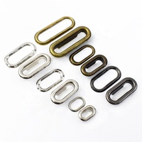 Meetee BK070 8-30mm DIY buatan tangan aksesori sabuk bagasi dekoratif lubang kancing tidak berkarat Oval padat tembaga keling berongga