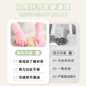 Guantes de nitrilo gruesos, resistentes al aceite, impermeables, para lavar platos, uso doméstico - Product Image 1