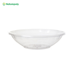 Custom Logo Reusable 24oz 32oz 38oz Round Biodegradable Plastic Bowls PLA Salad Bowl with Clear Lid