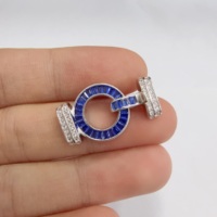 Collier tendance inaltérable plaqué rhodium, avec bouton perle, en argent sterling 925 de luxe, zircon bleu, fermoir à perles, bijou de sac