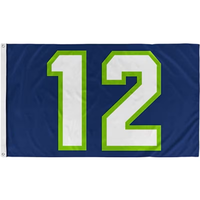 Drapeau personnalisé de luxe Seattle 12 numéros en polyester 100D