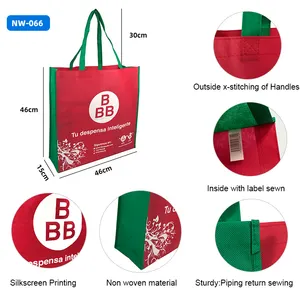 カスタムプロモーション再利用可能なエコスーパーマーケットショッピングバッグ食料品用の折りたたみ式不織布