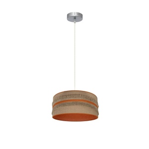 Lampada a sospensione 1xE27 nichel/sacchetto arancione, dimensioni regx30x30 cm, ideale per illuminazione decorativa e ambientazione in spazi - Product Image 1