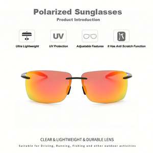 Lunettes de soleil polarisées sans monture TR90 UV400 pour hommes et femmes, personnalisables avec logo, idéales pour la conduite, le sport en extérieur et la pêche - Product Image 4