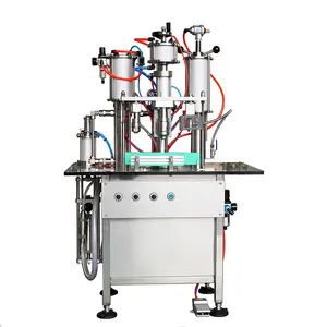Fire extinguisher aerosol can filling machine with compressed air as propellant