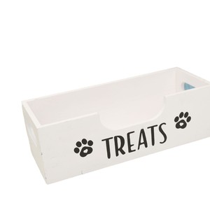 Boîte de rangement personnalisée pour friandises pour animaux de compagnie, en bois rectangulaire avec étiquettes, pour chiens et chats, organisateur de nourriture, type sur pied - Product Image 4