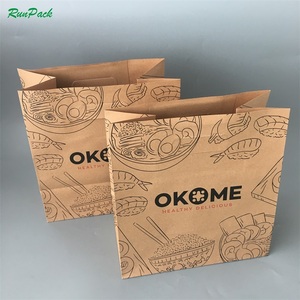 Groothandel Bruine Kraft Papieren Zakken Accepteren Op Maat Gemaakte Print Voorraad Cadeau Zak Fast Food Weg Te Nemen Twisted Handvat Boodschappentas - Product Image 4