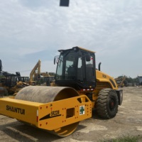 Rouleau compresseur vibrant monocylindre d'occasion économique en promotion, poids opérationnel 22 tonnes, moteur 140 kW, Shantui SR22M pour autoroute