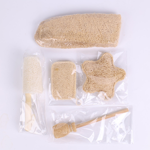 Fashionable Household Cleaning Series Set Natural Loofah Pulp Scouring Pads Non-Stick Dishwashing Cups <b>Face</b> and Body Cleaner - Product Image 5