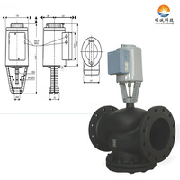 Vanne de régulation à flange DN15, à retour par ressort 2800N, modulante proportionnelle, 0 à 10V CC, 4 à 20mA, 24V CA, 230V CA