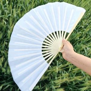 พัดลมไม้ไผ่พับได้ขนาดใหญ่33ซม. สีดำสำหรับงานแต่งงานงานส่งเสริมการขายส่วนบุคคลงาน OEM ออกแบบได้เอง - Product Image 1