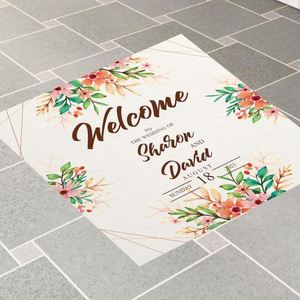 Pegatina Impermeable y Ecológica de PVC para Pista de Baile Rectangular para Bodas, Calcomanía Personalizada con Monograma Inicial - Product Image 5