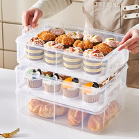 GREENSIDE Boîte à gâteaux en plastique multicouche épaissie Empilable Portable Baking Cupcake Container pour le stockage et le service des aliments