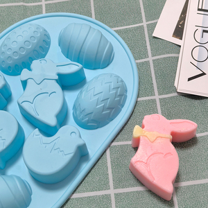 Moule en silicone 9 cavités pour Pâques, en forme <span class=keywords><strong>de</strong></span> lapin et d'œuf, pour <span class=keywords><strong>chocolat</strong></span>, gâteau, bonbons, bougies, savons, décoration <span class=keywords><strong>de</strong></span> fêtes, outils <span class=keywords><strong>de</strong></span> pâtisserie faits <span class=keywords><strong>maison</strong></span> - Product Image 4