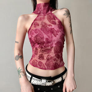 Jarretelles Sexy dos nu Royal <span class=keywords><strong>soeur</strong></span> sans manches polyvalent court débardeur sangle Sexy chemises femme <span class=keywords><strong>Blouse</strong></span> hauts courts - Product Image 1