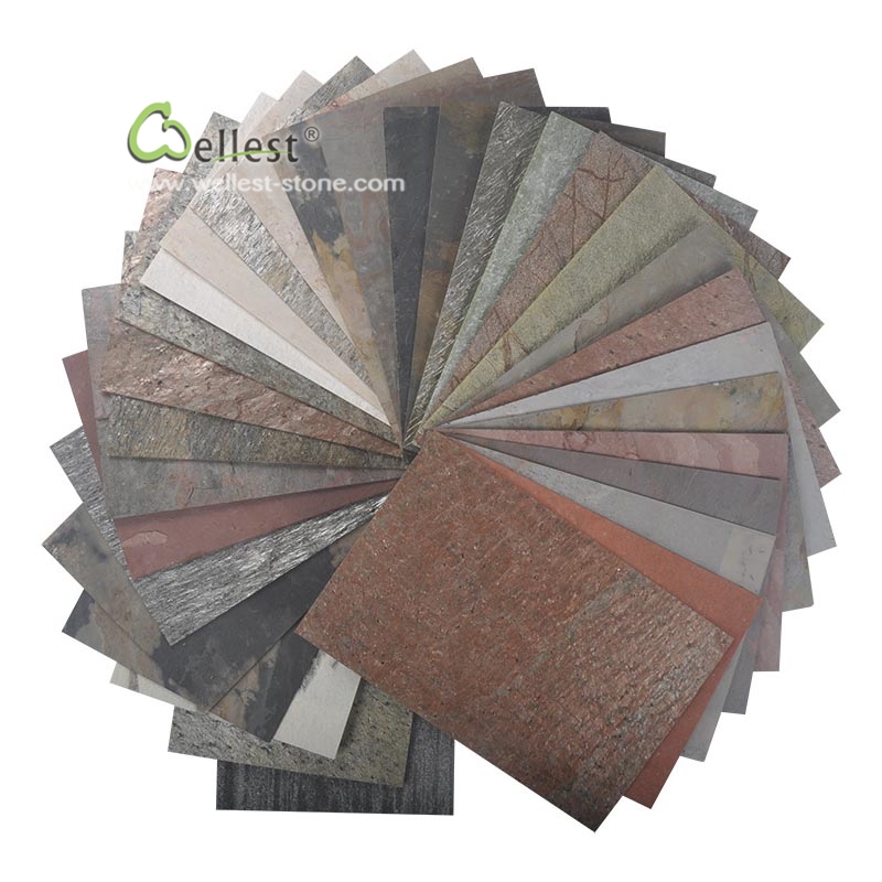 100% натуральный Лисий мех из искусственного камня, шпон сланца и облицовка из натурального камня, небольшой вес, высокая мощность, ультра тонкий гибкий каменная панель