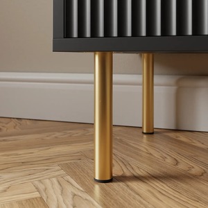 モダンなコンバーチブルブラックMDFコンピューターデスク収納引き出しエコフレンドリーデザイン省スペース機能メタル脚ホームオフィス用 - Product Image 5