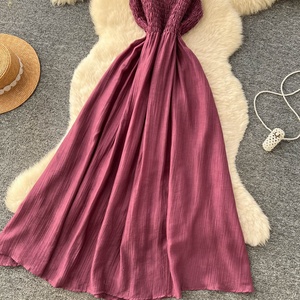 Vestido de Mujer Elegante con Tirantes y Escote en V, Sin Mangas, a la Moda, Primavera 2026, Venta al Por Mayor - Product Image 3