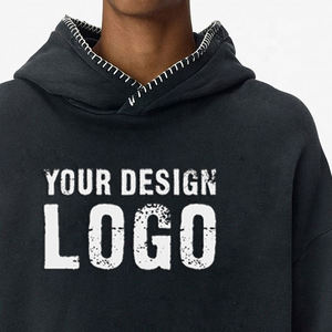 High Quality Heavy Vintage Batik Drop Shoulder Mens <b>Hoodie</b> Customized Logo Loose Sport Washed Oversized Men's Hoodies - Product Image 6