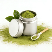 Boîte en fer blanc personnalisée de 30g de qualité alimentaire pour matcha, idéale pour le café et la poudre de thé en format voyage, avec impression de décalcomanie et bouchon à vis scellé – Cadeau