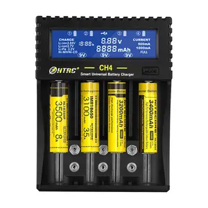 Bộ Sạc Pin HTRC CH4 Li-ion Li-fe Ni-MH Ni-Cd Bộ Sạc Nhanh Thông Minh Cho 18650 26650 6F22 9V AA AAA 16340 14500