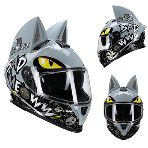Nuevo <span class=keywords><strong>Casco</strong></span> de Motocicleta <span class=keywords><strong>Integral</strong></span> con Orejas de Gato <span class=keywords><strong>para</strong></span> Mujer, <span class=keywords><strong>para</strong></span> Scooter Eléctrico, Seguridad en el Desplazamiento Urbano, 1 Año de Garantía - Product Image 4