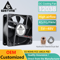 Gdstime GDA1238 Roulement à billes 120mm 120x120x38mm 12V 24V 48V DC Refroidissement par air Faible bruit Mini refroidisseur de processeur sans balais Boîtier d'ordinateur