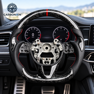 Volante de Fibra de Carbono y Cuero con Base Plana Forjado a Medida para Mazda 3 6 CX3 CX5 CX4 CX8 CX9 MX5 CX-5 MX-5 2010 2015 2018 - Product Image 4