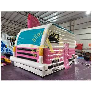 Camión de helados inflable Rosa comercial, soporte de cabina de aperitivos, tienda de dibujos animados, camión expendedor, camión de comida inflable para publicidad - Product Image 4