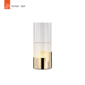 Round Acrylic Light Guide Panel luxury <b>table</b> <b>lamp</b> in Champagne Gold for Villa Lounge - Product Image 1