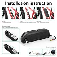 Batterie Lithium Hailong Grade 48V15Ah en stock au Royaume-Uni, décharge 3C, pour VTT électrique à pneus larges, 13s3p 5000mAh 30A BMS, prise XT60