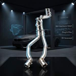 ท่อไอเสีย OEM แบบ Midpipe ความยาวเท่ากัน พร้อมท่อ Z สำหรับ BMW M3 M4 F80 F82 3.0T ปี 2015-2019 ทำจากสแตนเลส ระบบไอเสีย Boska - Product Image 1