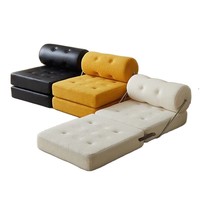 Canapé-lit convertible et inclinable extensible pour la maison, chambre à coucher, style minimaliste moderne, revêtement en velours, structure en bois de pin