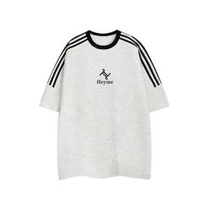 Camisetas a rayas para hombre OEM Camiseta vintage Camiseta con estampado de peso pesado Camiseta elegante - Product Image 2