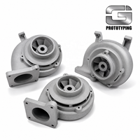 Échantillon de prototype d'impeller de turbine en alliage d'aluminium, imprimé en 3D par SLM de qualité industrielle, avec détails aérodynamiques complexes